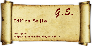 Güns Sejla névjegykártya